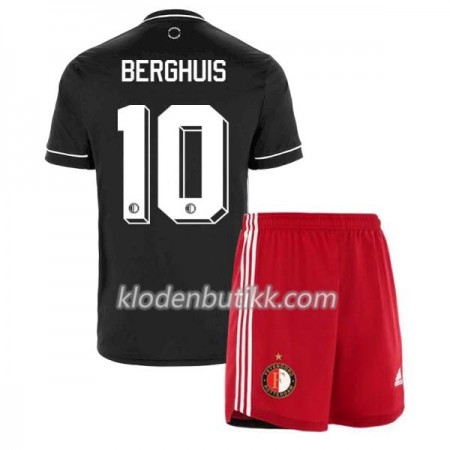 Feyenoord Rotterdam Steven Berghuis 10 Barn Bortedraktsett 2020-2021 Kortermet (+ Korte bukser)